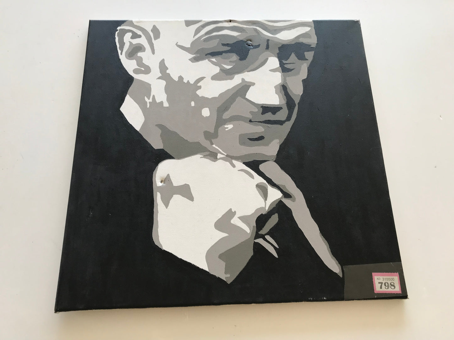 lot - 798 - black and white Dave Courtney canvas